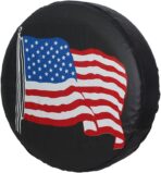 Spare Tire Cover, Black Wheel Cover with American US Flag PVC Leather Waterproof Dust-Proof Universal Fit for Jeep, Trailer, RV, SUV, Camper and Vehicle (15 Inch) - Image 2
