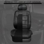 CAR PASS Leather and 3D Air Mesh Universal Fit Car Seat Covers, for Sedans,Trucks,Suvs,Airbag Compatible,Zipper Design and Reserved Opening Holes for Headrest(Full Set, Black and Black) - Image 5