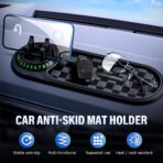 Multifunction Car Anti-Slip Mat, 2026 New 360° Rotating Dashboard Phone Holder, Non Slip Universal Car Mat for Office and Travel, Portable Car Organizer Mat for Drivers (Gray) - Image 2