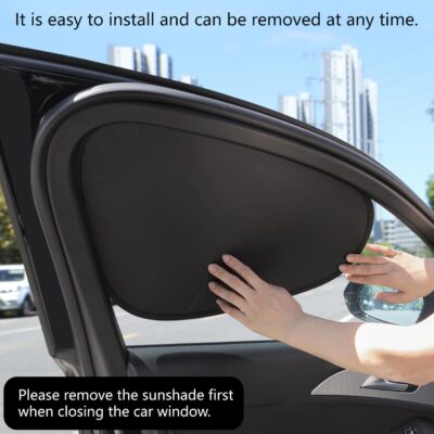 4PCS Car Window Shade, Automobile Sunshade, Car Sun Blocker, Static Suction car Window Sunshade, 99% Sun-Blocking Rate, Front and Rear Window sunshades - Image 6