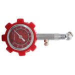 Heavy Duty Tire Pressure Gauge Metal Car Tire Air Pressure Gauge Tool with Digital Display Red for Auto Monitoring
