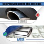 Stainless Steel Car Exhaust Tip, Universal Car Exhaust Pipe Modification Tail Throat Tail Pipe, Chrome-Plated Finish Exhaust Tailpipe Universal Car Accessories Fits Most Car (Silver Straight) - Image 5
