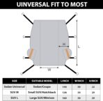 Half Car Cover Top, Windshield & Sunroof Cover for Ice and Snow with Cotton Liner, Car Cover Waterproof All Weather for Snow, Sun, Rain, Dust, UV Protection Fit Sedan Universal - Image 5