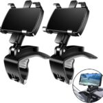 FONKEN Car Phone Mount, [2 Pack] Cell Phone Holder for Car 360 Degree Rotation Dashboard Clip Mount Car Phone Holder Compatible for iPhone 11 13/12 pro Max 8 8Plus Samsung S10 S9 S8 4"~7" Smartphones
