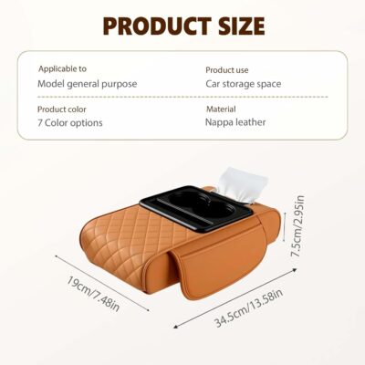 Multifunctional Car Armrest Cushion with Integrated Booster, 2026 Upgraded Universal Style Memory Cotton Car Armrest Box Pad, Car Center Console Armrest Pillow, with 2 Cup Holder (Red) - Image 6