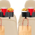 3-in-1 Car Headrest Backseat Organizer with 3.7" Backseat Cup Holder for Car, Seat Back Organizer with Hooks (2pc)