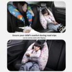 Travel Pillow Car Cushion for Kids 6 Years Old+ Shoulder Neck Back Support & Seat Belt Comfort, Road Trip Cozy Sleeping Gift for Young Travelers, Parents, Families, Baby Shower (Dinosaur Blue) - Image 4