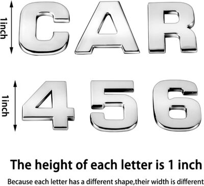 Lamoutor 43Pcs Car Emblem Letters Sticker DIY 3D Chrome Number Symbol Badge Decal - Image 2
