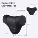 Coverado Car Headrest Pillow, Ergonomic Memory Foam Car Neck Pillow for Driving Seat with Adjustable Strap, Soft PU Leather Breathable Removable Cover Neck Support for Neck Pain Relief - Image 7
