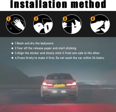 20 PCS Car Reflective Stickers, Intense Reflective Waterproof Adhesive Stickers for Safe Driving, High-Intensity Scratch-Resistant Reflective Decal, Car Accessories (Silver) - Image 5