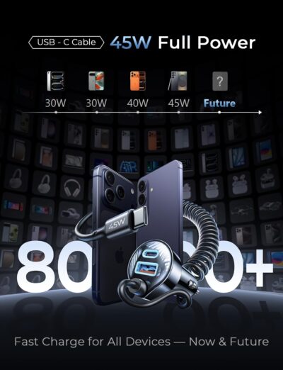 LISEN 90W for iPhone 17e 16 15 Pro Max Car Charger USB C Fast Charge,Super Fast for iPhone 15 16 17 Pro Car Charger USB C Adapter for iPhone 17 16 15 Air ProMax Plus,Samsung Galaxy S26 Ultra, Android - Image 4