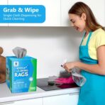 GLIMGLINT Cleaning Rags, 100 Pack Microfiber Cleaning Cloth, Lint-Free, Ultra Absorbent Reusable Paper Towels for Home, Kitchen, Car, Garage or Shop, Dish Rags, 11" x 9", Grey - Image 8