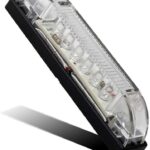 Partsam 4" Ultra-Thin-Line White 9 LED Utility Light Bar, Sealed Clear Lens Marine Boat Lights, Trailer Car RV Camper Car Pickup Dome Lighs, Marker Lights, Under Hood Lights