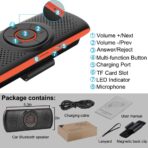 Skybess Bluetooth Car Speaker for Cellphone, Portable Bluetooth 5.3 Handsfree Speakerphone Wireless Music Player Car Kit with Visor Clip, Supports Siri & Google Assistant | TF Card Play - Image 8