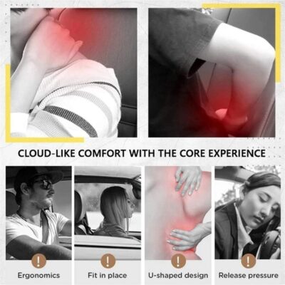 Car Seat Headrest Neck Rest Cushion, Car Seat Neck Pillow 100% Pure Memory Foam Neck Pillow with Breathable Removable Cover, Comfortable Ergonomic & Neck Pain Relief（14.17x11.8x3.9 in） (1 Pack, Black) - Image 4