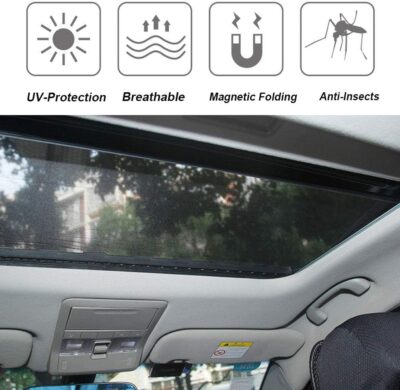Magnetic Car Sunroof Sun Shade Breathable Mesh, Car roof Cover for Overnight Camping, Quick Install, UV Sun Protection for Moonroof and Side Window - Image 2