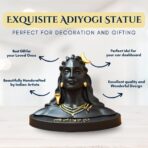 Lord Adiyogi Statue with Golden Detailing for Car Dashboard Home Office Decor Black Resin Lord Mahadev Shiv Dhyana Mudra Black Sculpture Showpiece Idol Murti for Mandir/Temple (Big) - Image 4