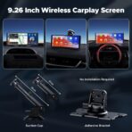 LAMTTO 9.26" Wireless Carplay and Android Auto with 2.5K Dash Cam, 1080P Backup Camera, Portable Touchscreen GPS Navigation for Car, Car Stereo Receiver with Bluetooth,AirPlay,AUX,FM,Googel,Siri - Image 9
