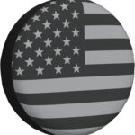 Spare Tire Cover American USA Flag Weatherproof Universal Wheel Protectors for RV Travel Trailer Camper 14in
