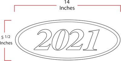 EZ-Line Oval Model Windshield Year Stickers for Car Windows Large Vinyl Dealership Supplies 14 Dozen Pro Pack 1 Dozen Each Year 2010-2023 (Black Yellow) - Image 2