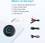 Giveet Bluetooth Transmitter for TV, 2-in-1 Bluetooth V5.3 Transmitter Receiver, Wireless AUX RCA Adapter for TV/Car/PC/MP3 Player/Home Theater/Switch, Low Latency, Pairs 2 Devices Simultaneously - Image 9