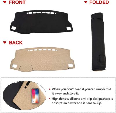 CARTIST Dashboard Cover Mat for 2014-2018 Toyota Corolla Accessories Dash Cover Flannel Dash Mat Sunshade Glare UV Rays Protector - Image 7
