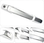 Chrome Door Handle Covers Trim Compatible with Chevrolet Silverado Tahoe Suburban Avalanche 2007-2013 GMC Yukon Sierra 2007-2014 Escalade 2007-2014 for 4 Doors Without Passenger Keyhole - Image 3