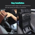 Car Center Console Pad with Front Storage Pocket for Phone,PU Leather Armrest Cushion with Cup Holder,Elbow Rest Pillow,Universal Car Armrest Seat Box Cover Protector for Most Vehicles - Image 5