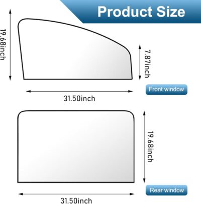 4 PCS Car Side Window Sun Shade, Keep Cool Privacy Protection Cover, Perfect Coverage Heat Shield for Front and Rear Windows, Universal for Cars Adsorption Installation Sun Shield (Silver) - Image 2