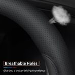 XHRING Car Steering Wheel Cover for Honda Civic Accord CRV HRV Pilot Passport Odyssey Element Insight Fit Ridgeline Clarity City LX EX EXL Si Hatchback Sport Hybrid Touring Accessories, 2026 Black (M) - Image 8