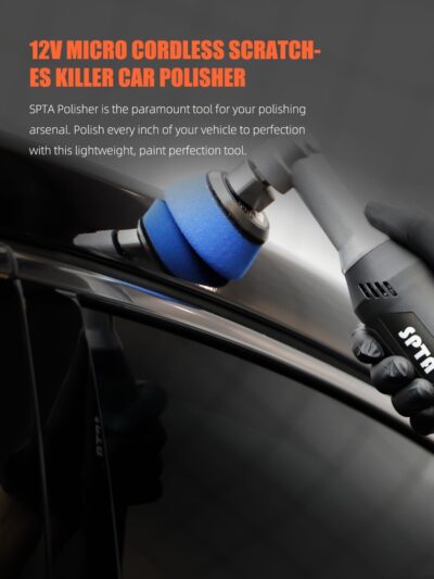 SPTA Cordless Mini Car Polisher, 12V Micro Cordless Scratches Killer Car Polisher RO/DA Mini Car Polisher for polishing, Sanding and Cleaning - Image 7