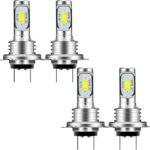 H7 LED Headlight Bulb (4-Pack) H7 80W 3570 2SMD 6000K High Bright Decoding Light Car LED Fog Light Motorcycle Light for Car Motorcycle