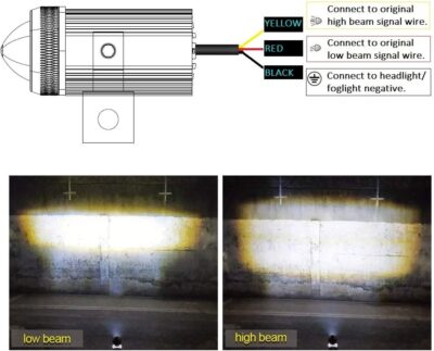 EXZEIT Led Driving Light for Motorcycle, High Low Beam Function 1.3'' Fog Lights Aux Light for Motorcycle e-Bike ATV UTV, 12/24V, 30W, 6000 Lumens 2 pcs (White Light) - Image 4