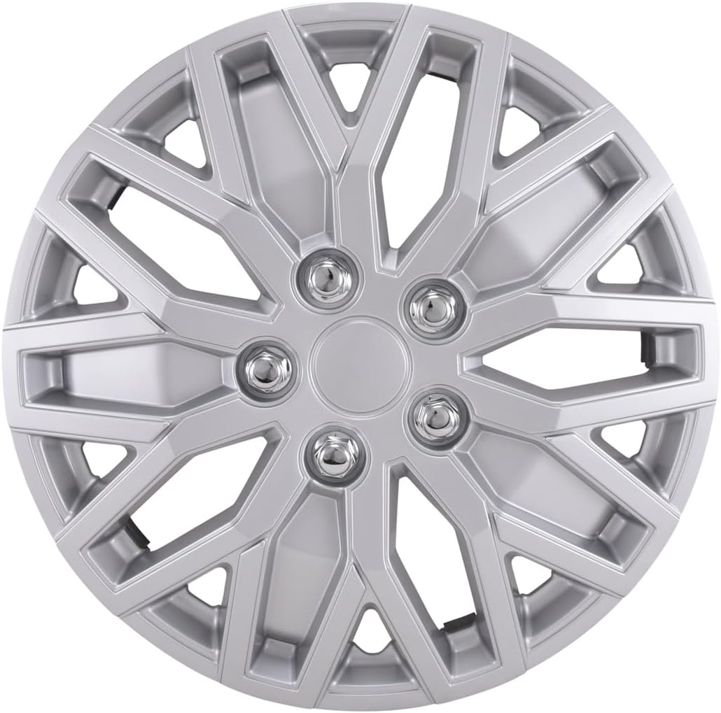 61B-JHH-YL._AC_SL1500_.jpg CCI Wheel Covers 105115S, Automotive Grade ABS, Gloss Painted/Silver, 15 Inch, 10 Y Spoke, Universal Fit - Image 1