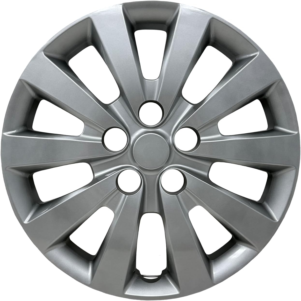 61B1wUGK5XL._AC_SL1280_.jpg Hubcap Fits Nissan Sentra 2013-2019, Leaf 2013-2018, Premium Replica 16-inch Replacement, Silver, 1 Piece - Image 1