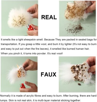 Fluffy Wool Sheepskin Fuzzy Black Car Steering Wheel Cover for Universal Auto Steering Wheel 14 1/2-15 1/2inch, Anti-Slip, Soft Plush, Comforting and Luxurious, Soft Texture (Black) - Image 9