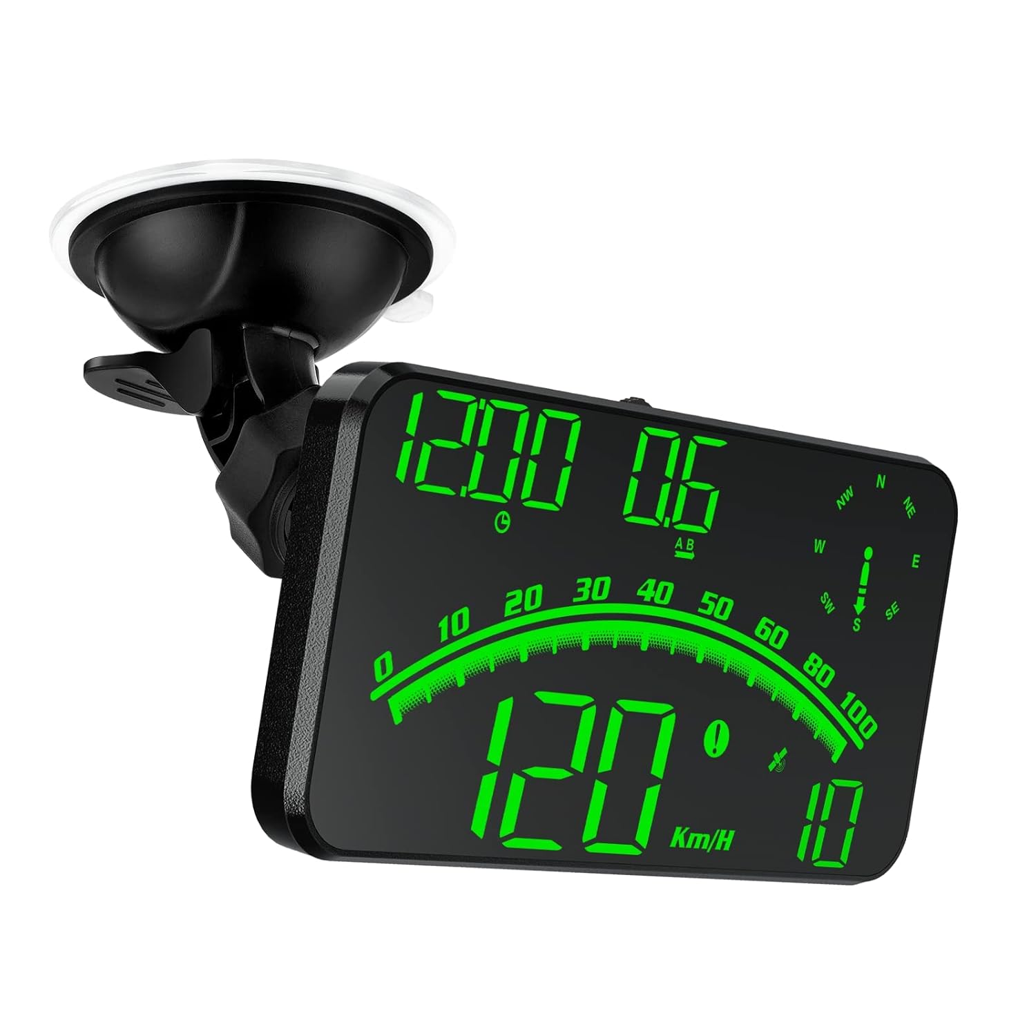 61B2ALT9fWL._SL1500_.jpg Heads up Display for Cars Speedometer for Car, HUD Digital Speedometer for Car with Speed Alarm, Fatigue Driving Reminder, Upgraded 5.5" large-screen, Heads up Display Suitable for All Vehicles - Image 1