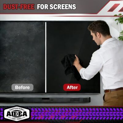 AIDEA Microfiber Cleaning Cloth Black 50PK, Microfiber Towels for Cars, Premium Car Cloths, Dusting Cloth Lint Free Cleaning Rags for SUVs, House, Kitchen, Window, Workshops,12×12" - Image 6