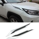 Car Accessories Fit For Toyota RAV4 2019 2020 2021 2022 2023 2024 2025 Front Head Light Lamp Eyelids Garnish Side Fender Cover Trim Chrome ABS 2 PCS