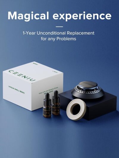 Ceeniu Solar Car Air Freshener F21, DIY Essential Oils, UFO Solar-Powered Auto Rotary Diffuser, Natural French Fragrance Cologne & Ocean, Two Oils, Aluminum Alloy, Dashboard Aromatherapy Freshener - Image 8