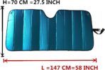 Car Sun Shade, Sun Protector,Foldable Front Window Shade-Thicken 5-Layer Bubble for Auto Windshield UV Protection and Heat Reflector 58"x 27.5" (Blue) - Image 3