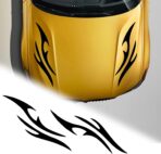 QianBao Style 7 Car Hood Stripe Sticker Car Stickers Modified Stripe Decal Decoration Universal Auto Racing Body Vinyl Sticker for Car Black