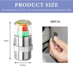 8 PCS Tire Pressure Monitor Valve Stem Caps, 2.4Bar 36 PSI Tire Pressure Sensor Indicator, 3 Color Eye Alert Pressure Monitoring Valve Stem Cover for Cars Trucks SUVs (Silver) - Image 2