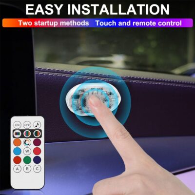 4Pcs LED Interior Car Lights Wireless with Remote, Portable USB Rechargeable Car Interior Led Night Light for Car Decor - Image 4