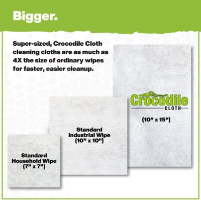 Crocodile Cloth Auto Cleaning Wipes – 100 XL (15" x 10") Disposable Wipes for Car Engine Degreasing, Body Detailing & Tire Cleaning – Cuts Grease, Oil, Adhesives on Hands, Tools, Parts & More - Image 4