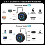 Giveet Bluetooth Transmitter for TV, 2-in-1 Bluetooth V5.3 Transmitter Receiver, Wireless AUX RCA Adapter for TV/Car/PC/MP3 Player/Home Theater/Switch, Low Latency, Pairs 2 Devices Simultaneously - Image 2