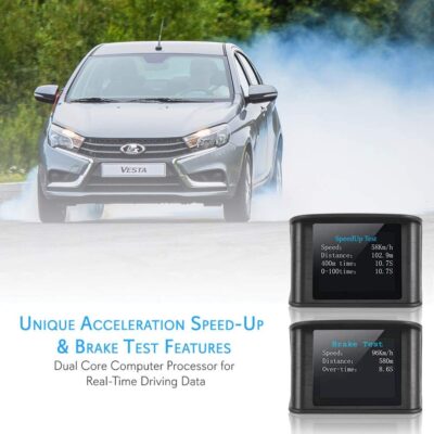 Pyle Universal Vehicle Smart HUD Display - 2.6" Digital Mini Car Dashboard Heads Up Windshield Speedometer Projector System w/ GPS Navigation Compass, Displays Speed, Distance, Time and More - PHUD19 - Image 5