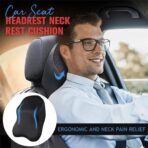 Car Seat Headrest Neck Rest Cushion, Car Seat Neck Pillow 100% Pure Memory Foam Neck Pillow with Breathable Removable Cover, Comfortable Ergonomic & Neck Pain Relief（14.17x11.8x3.9 in） (1 Pack, Black) - Image 2