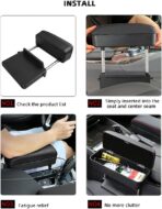 Car Console Armrest Box Arm Rest Height Adjustable Comfort Elbow Pad Universal (Black) - Image 3