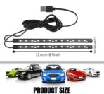 Car LED Strip Light, Interior Car Lights, 24 LEDs Auto RGB Neon Interior Atmosphere Lamp, 12V USB Port Auto Under Dash Ambient Night Light Strip for Vehicles (Red, USB) - Image 2